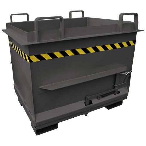 Eichinger Bodenklappenbehälter, Klappbodenbehälter, 1.000 Liter, stapelbar, Kettensicherung, 1.240 x 1.060 x 1.250 mm (HxBxT), Farbe anthrazitgrau