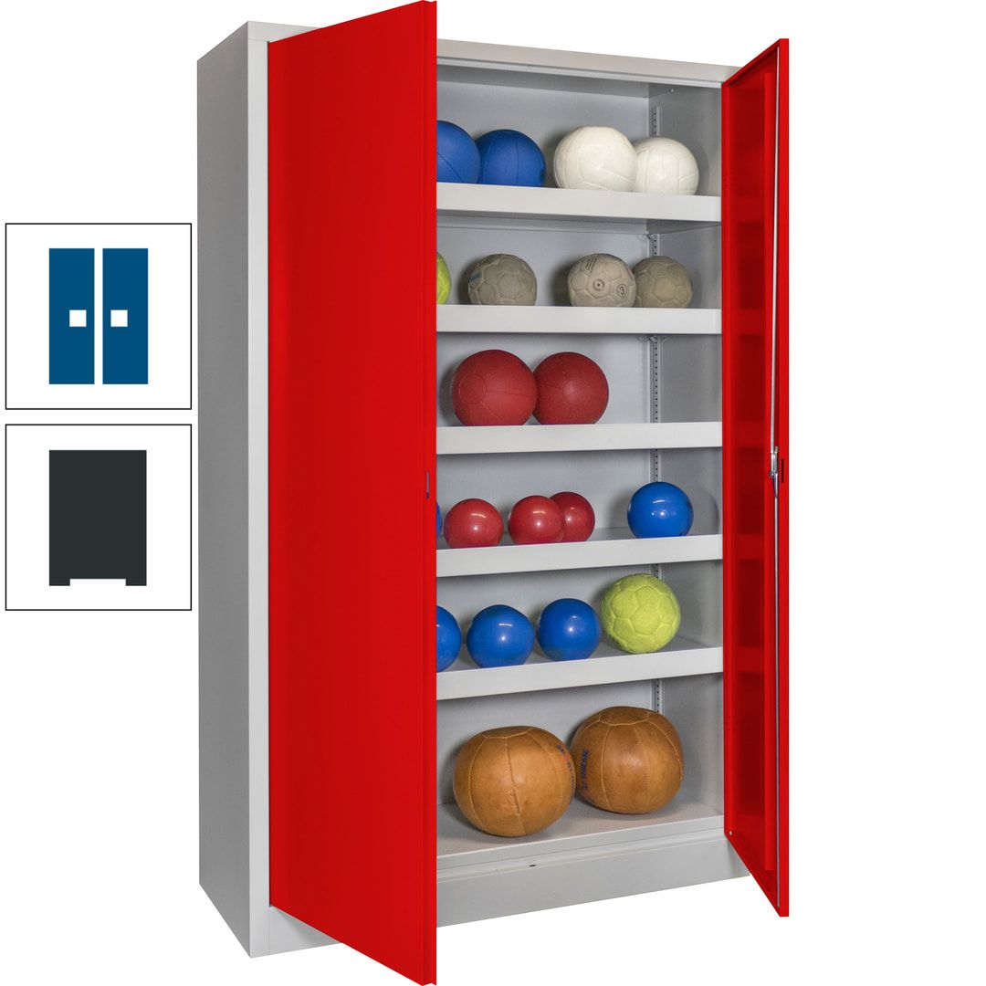 Ballschrank - Vollblechtüren - 5 Böden - 1.950x1.200x500 mm (HxBxT) - anthrazitgrau