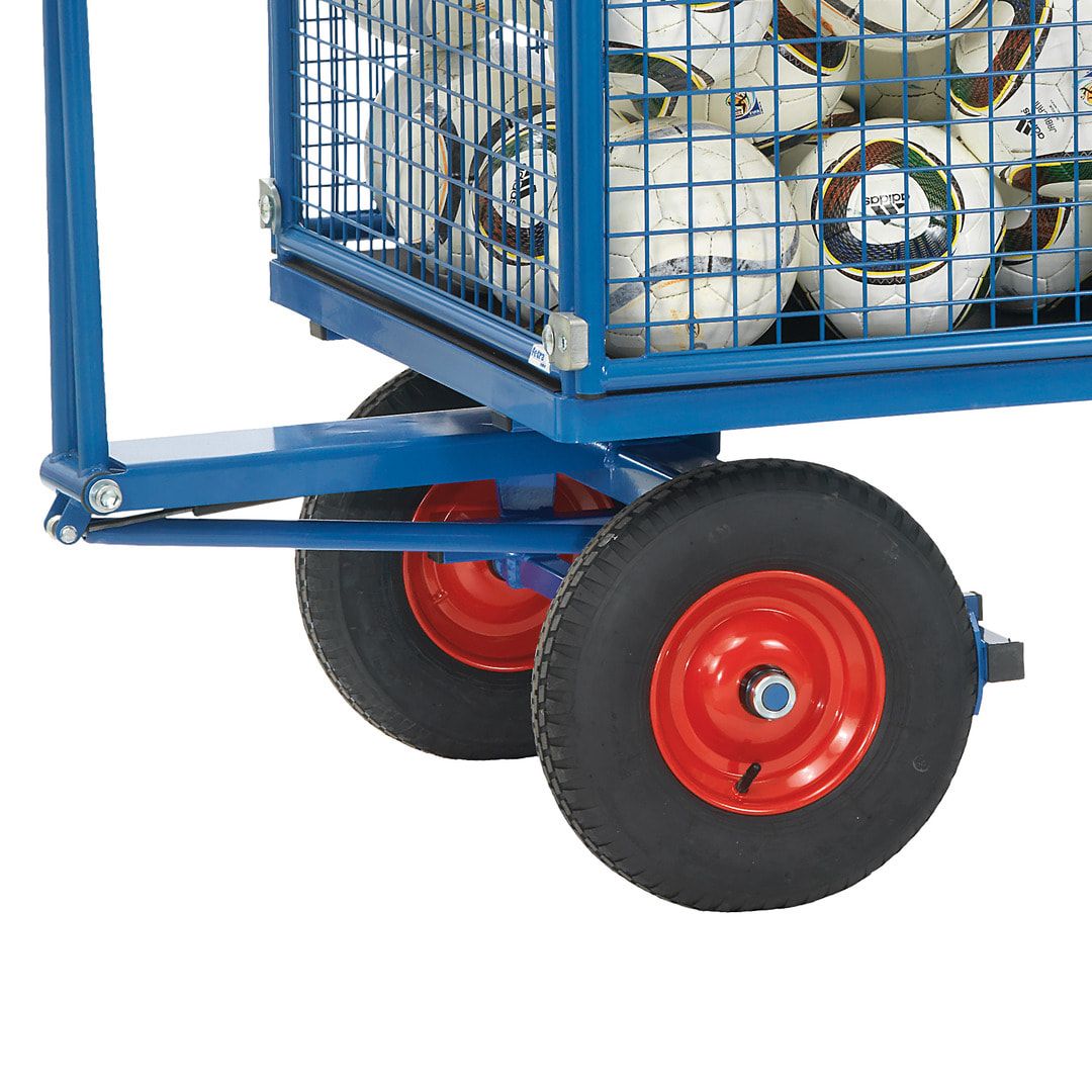 Fetra - Handpritschenwagen - Traglast 1.250 kg - (BxT) 1.000 x 2.000 mm - Drahtgitterwände 600 mm - Luft