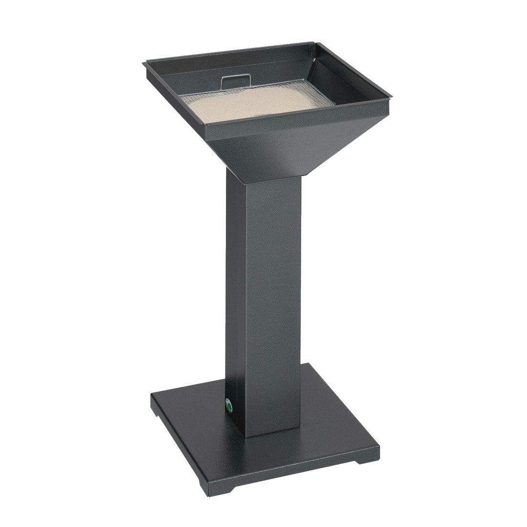 Standaschenbecher, Standascher, Antik-silber, 730 x 325 x 325 mm (HxBxT), Ascher, Turmaschenbecher, Stehascher, mit Sand befüllbar