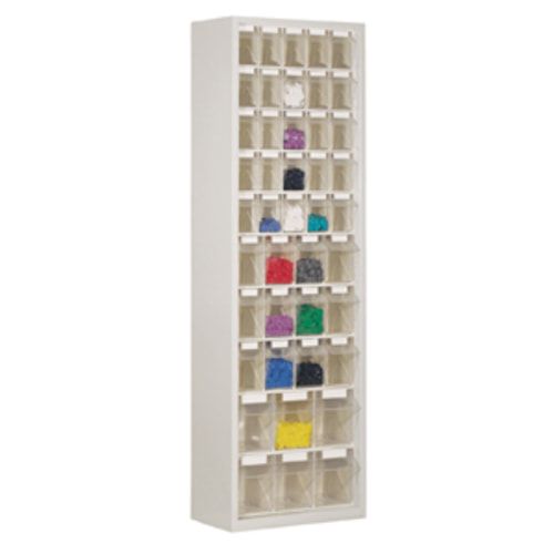 Magazinschrank mit Sichtlagerkästen - 2.000x1.270x250 mm - 154 Kästen - enzianblau