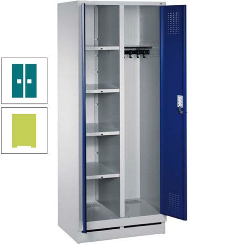Mehrzweckschrank, Doppeltüren, Füße, 2 Abteile a 300 mm, Korpus anthrazitgrau, Tür anthrazitgrau, 1.800 x 600 x 500 mm (HxBxT)