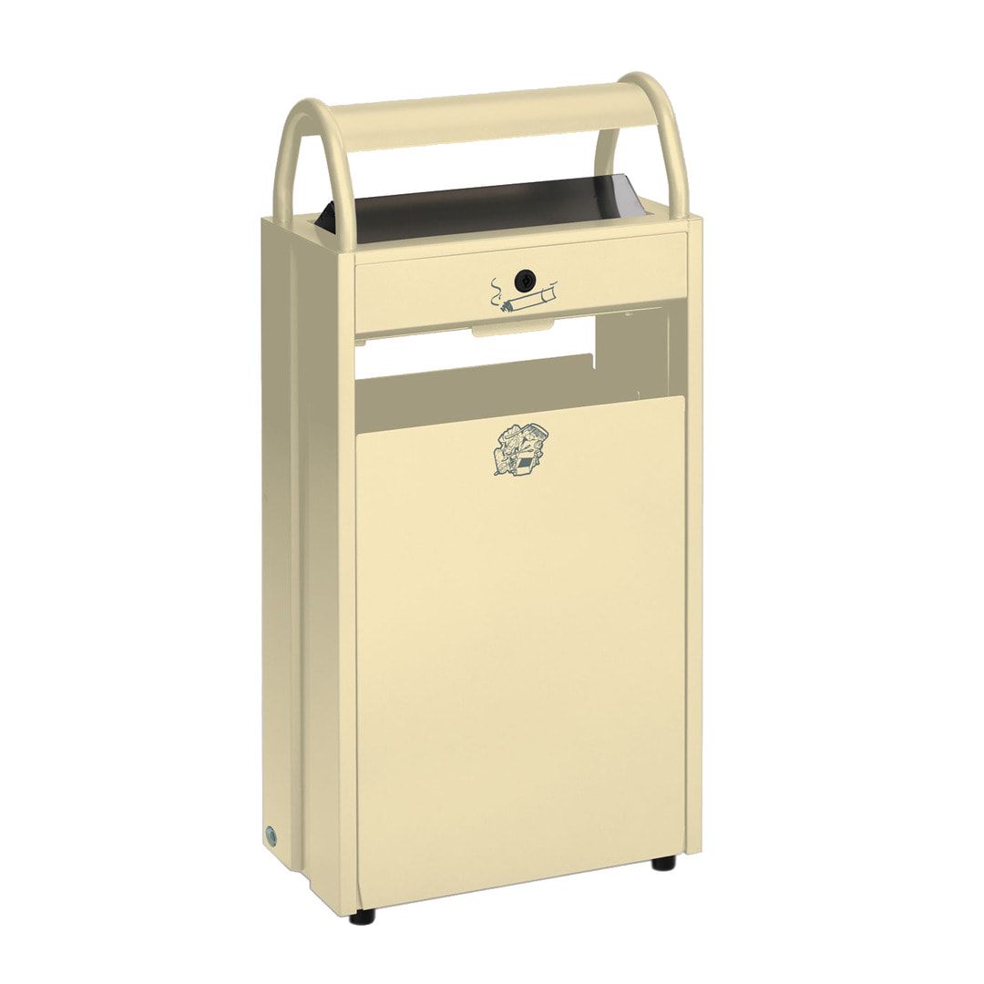 Abfallsammler mit Ascher und Schutzdach - Volumen 60 l - Ascher 9 l - 960 x 480 x 250 mm (HxBxT) - anthrazit