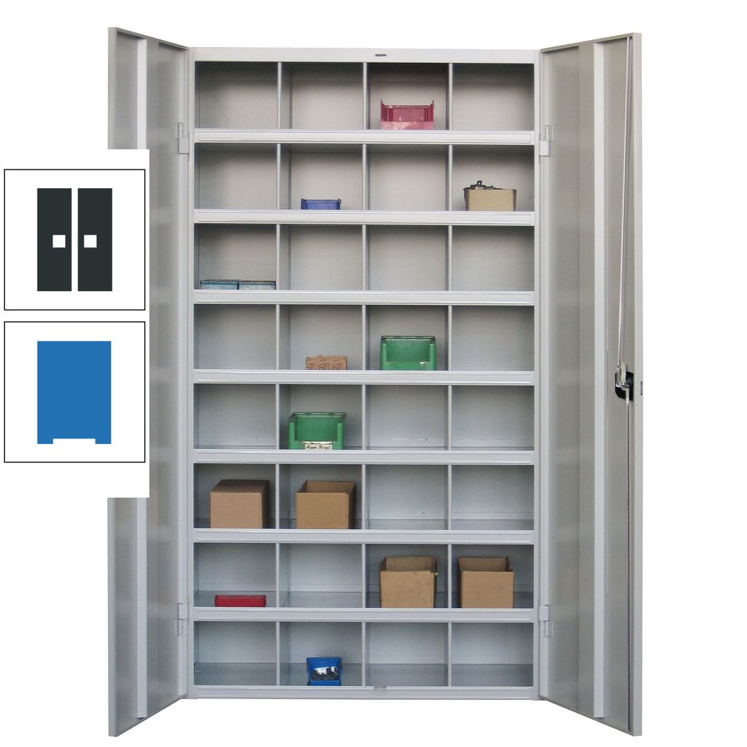 Fächerschrank - Sortierstation - Büroschrank - 32 Fächer - 1.800 x 1.000 x 530 mm (HxBxT) - Materialschrank - anthrazitgrau