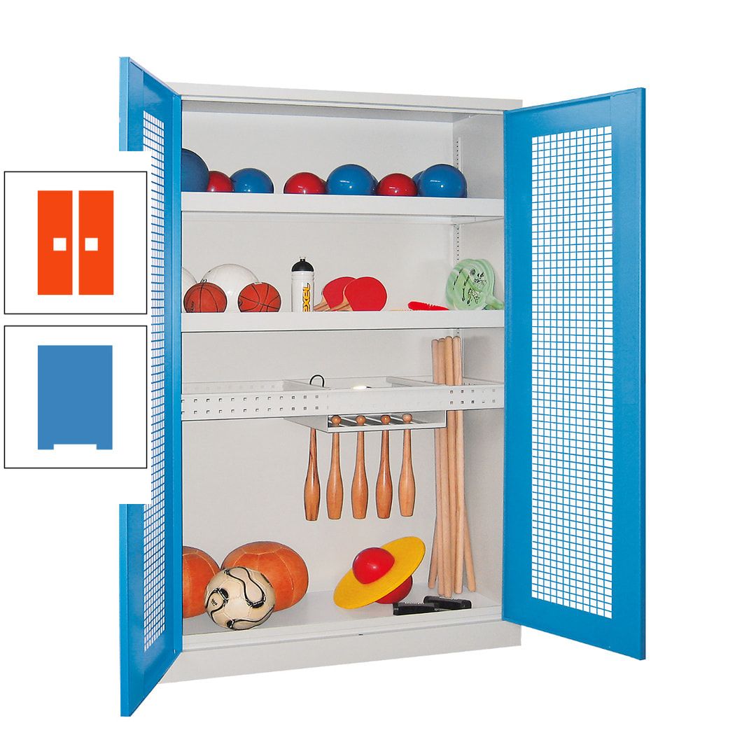 Sportschrank - Vollblechtüren - Variante 2 - 1.950x1.200x500 mm (HxBxT) - anthrazitgrau
