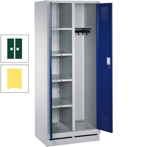 Mehrzweckschrank, Doppeltüren, Füße, 2 Abteile a 300 mm, Korpus anthrazitgrau, Tür anthrazitgrau, 1.800 x 600 x 500 mm (HxBxT)