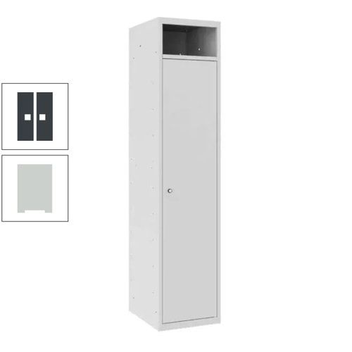 Wäschesammelschrank, Wäscheschrank, Einwurfschlitz, Zylinderschloss, 1.800 x 400 x 500 mm (HxBxT), Korpus anthrazitgrau, Front anthrazitgrau