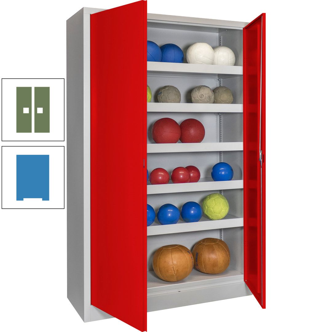 Ballschrank - Vollblechtüren - 5 Böden - 1.950x1.200x500 mm (HxBxT) - anthrazitgrau
