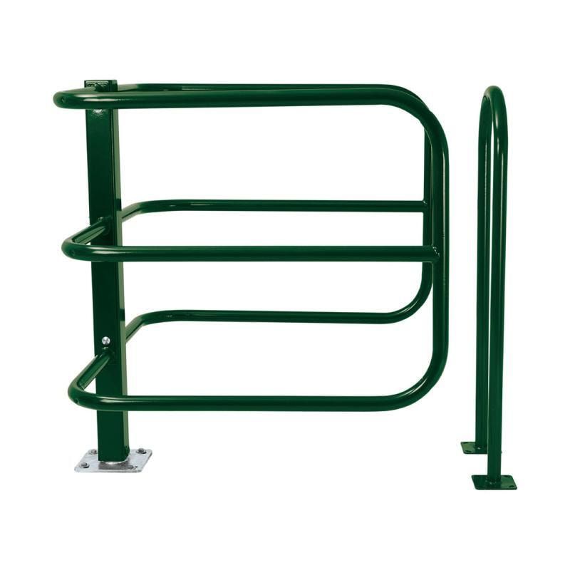 Selektive Schranke, für Fußgänger, Rollstühle und Kinderwagen, Stahlrohr, Sperrbreite 1.275 mm, Farbe enzianblau