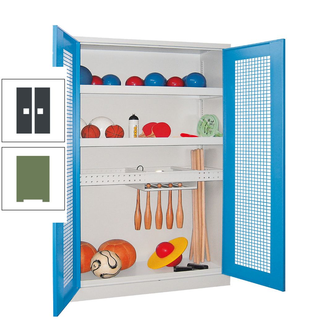 Sportschrank - Vollblechtüren - Variante 2 - 1.950x1.200x500 mm (HxBxT) - anthrazitgrau