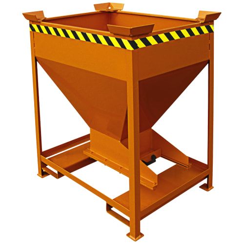 Eichinger Silobehälter, für Stapler und Kran, 300 Liter, Auslass, Dosier-Schiebeklappe, stapelbar, 1.190 x 850 x 1.100 mm (HxBxT), Farbe anthrazitgrau
