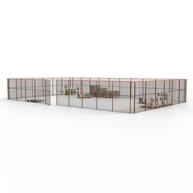 Maschinen Schutzgitter - Hallentrennwand - Sicherheitszaun - Tür - 48 m - 2.200 x 15.400 x 9.400 mm (HxBxT) - Farben wählbar