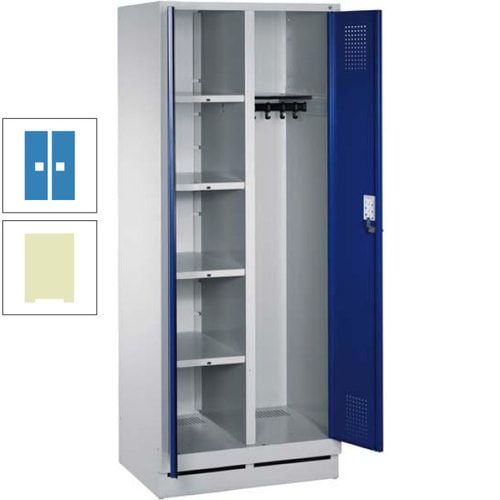 Mehrzweckschrank, Doppeltüren, Füße, 2 Abteile a 300 mm, Korpus anthrazitgrau, Tür anthrazitgrau, 1.800 x 600 x 500 mm (HxBxT)