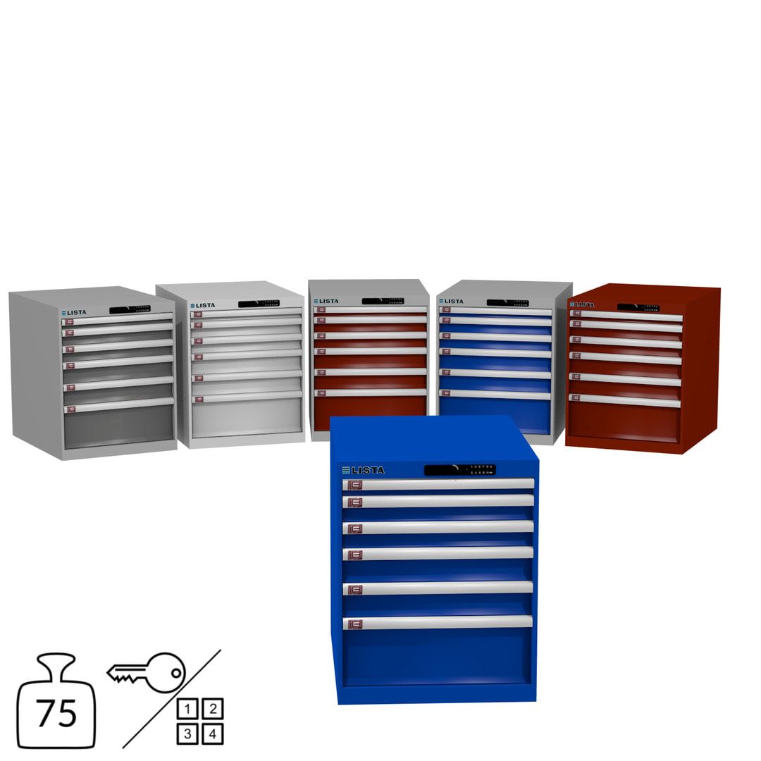 Lista Schubladenschrank - 14.352.010 - 700x564x725 mm (HxBxT) - 6 Schubladen - 75 kg - Key Lock - lichtblau (RAL 5012)
