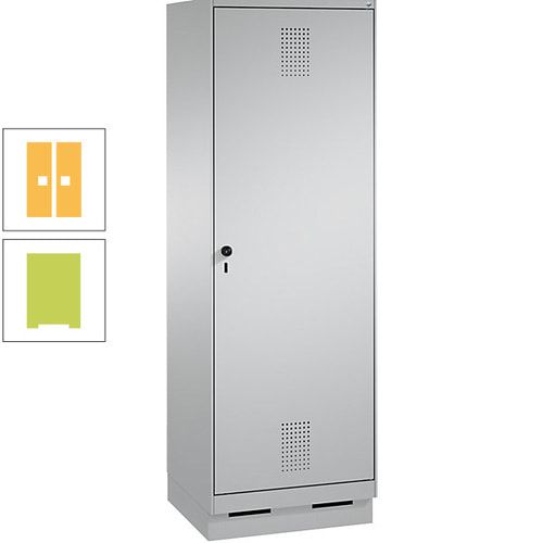 Doppel-Spind, Garderobenschrank, 1 Tür für 2 Abteile a 300 mm, Korpus anthrazitgrau, Türen anthrazitgrau, 1.800 x 600 x 500 mm (HxBxT)