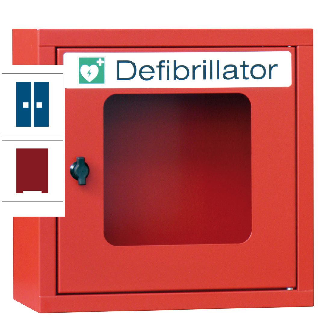 Defibrillatorenschrank - 400 x 400 x 200 mm (HxBxT) - Sichtfenster - anthrazitgrau