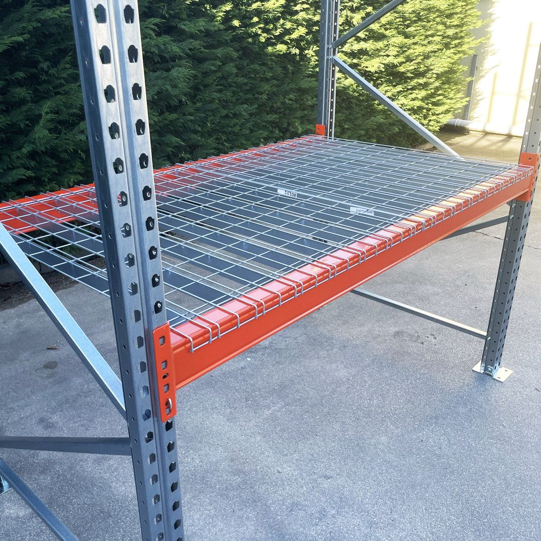 10 x Drahtgitterboden für Palettenregale, Fachbreite 1.800 mm, Tiefe 1.100 mm, vorverzinkt, 1.000 kg je Quadratmeter, Regalgitterelement Gittereinlage