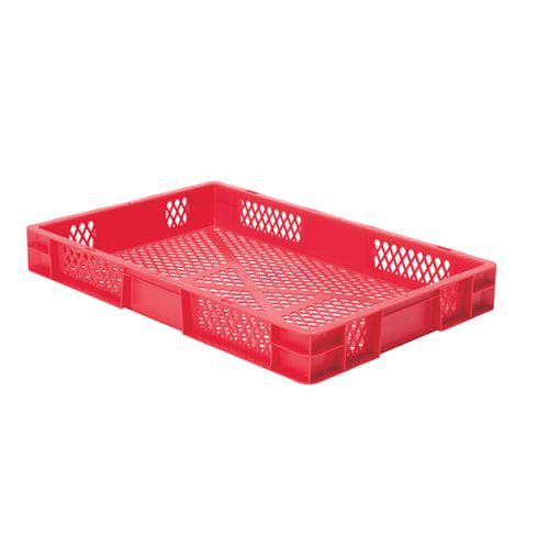 Eurobox - Eurokasten - Volumen 14,5 l - Boden und Wände durchbrochen - 75 x 400 x 600 mm (HxBxT) - VE 2 Stk. - blau