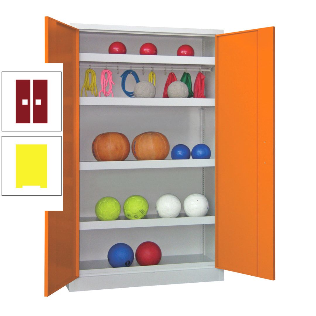 Ballschrank - Vollblechtüren - 4 Böden - 1 Hakenleiste - 1.950x1.200x500 mm (HxBxT) - anthrazitgrau