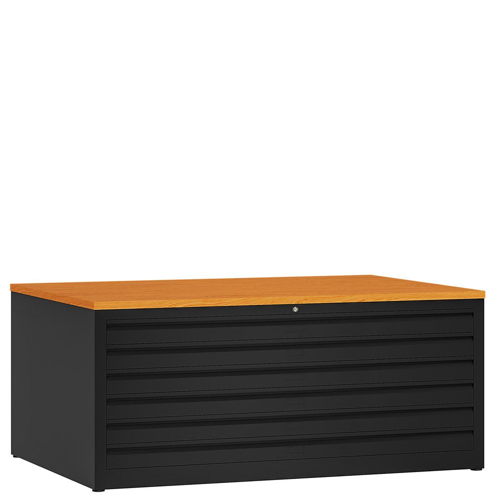 Zeichenschrank, Planschrank, Architektenschrank, Flachablageschrank, bis DIN A0, 6 Schubladen, 605 x 1.405 x 955 mm (HxBxT), Farbe: lichtgrau