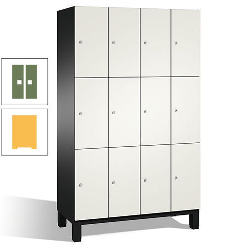 Fächerschrank, Stahlschrank, 12 Fächer, Türöffnungsbegrenzer, mit Füßen, Korpus lichtgrau, Tür anthrazitgrau, 1.980 x 1.200 x 525 mm (HxBxT)