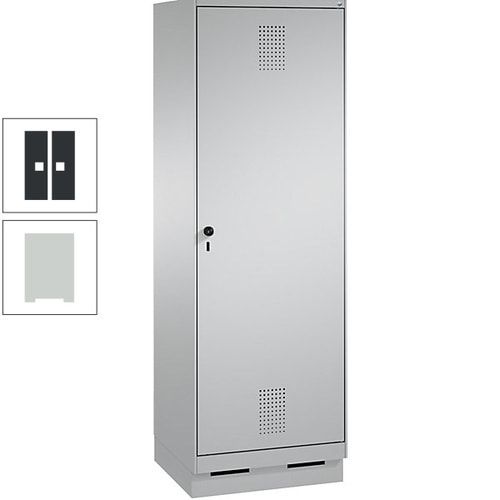 Doppel-Spind, Garderobenschrank, 1 Tür für 2 Abteile a 300 mm, Korpus anthrazitgrau, Türen anthrazitgrau, 1.800 x 600 x 500 mm (HxBxT)