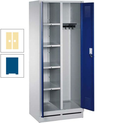 Mehrzweckschrank, Doppeltüren, Füße, 2 Abteile a 300 mm, Korpus anthrazitgrau, Tür anthrazitgrau, 1.800 x 600 x 500 mm (HxBxT)