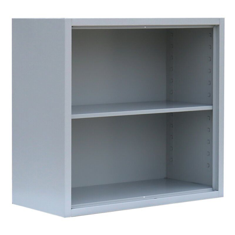 Aktenregal, Ordnerregal, Büroregal, 2 Fächer, Stahl, pulverbeschichtet, 750 x 800 x 383 mm (HxBxT), Farbe: lichtgrau