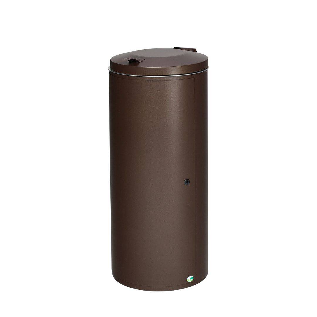 Abfalleimer - Volumen 120 l - Tür mit Schloss - 980 x 440 x 500 mm (HxBxT) - deep-brown