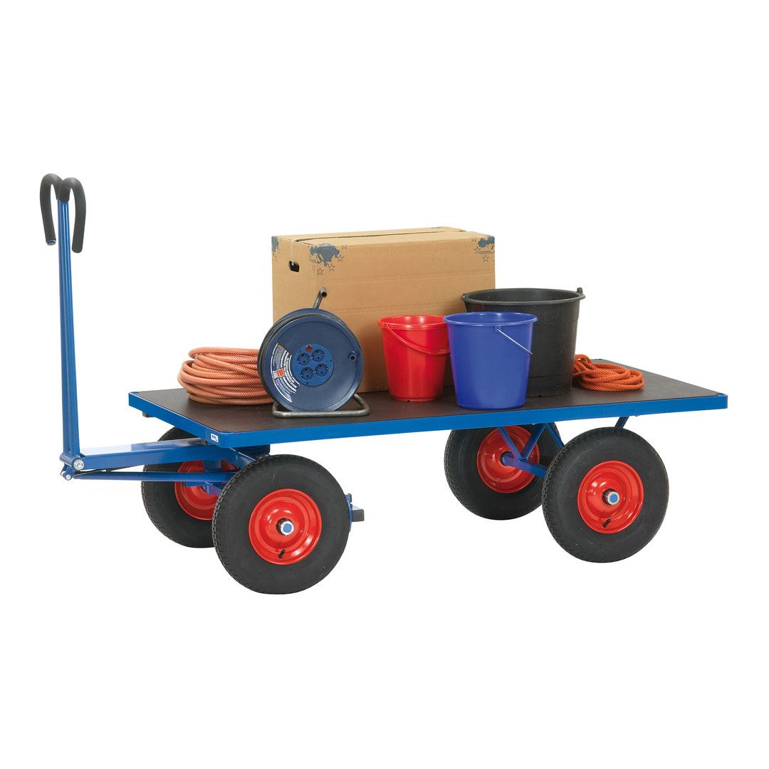 Fetra - Handpritschenwagen mit Zugöse - 1.000 kg - (BxT) 800 x 1.200 mm - Luftbereifung