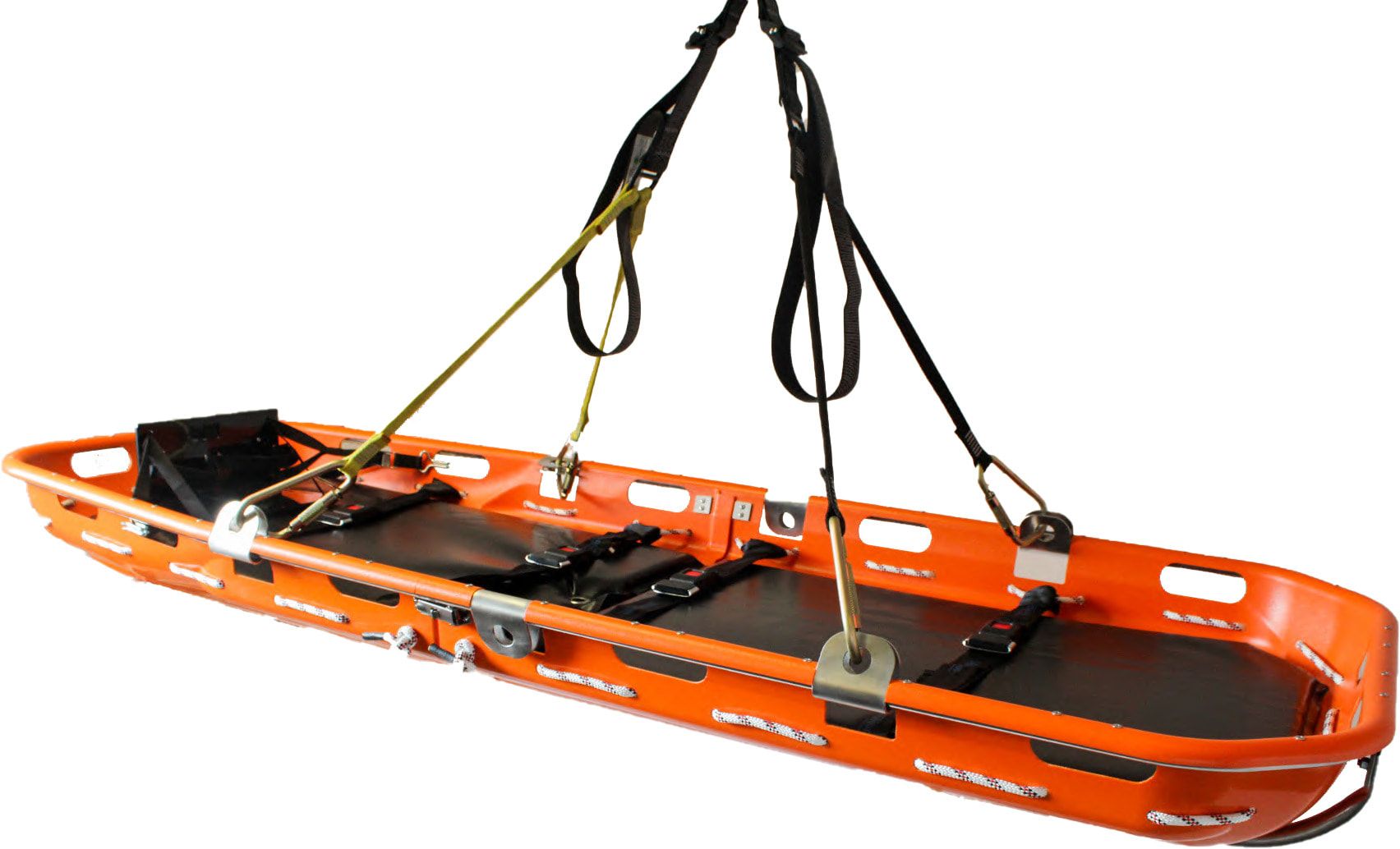 Abseilsystem für Schleifkorbtrage, Transportgehänge, Nylon, bis 22 kN, Länge 1.600 mm, 520 mm Längenverstellbarkeit, Höhenrettung, Tiefenbergung