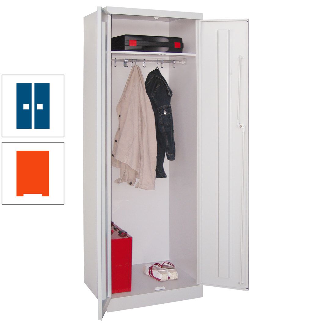 Garderobenschrank - 1 Fachboden - Kleiderstange - 1.800x600x500 mm (HxBxT) - Zylinderschloss - anthrazitgrau