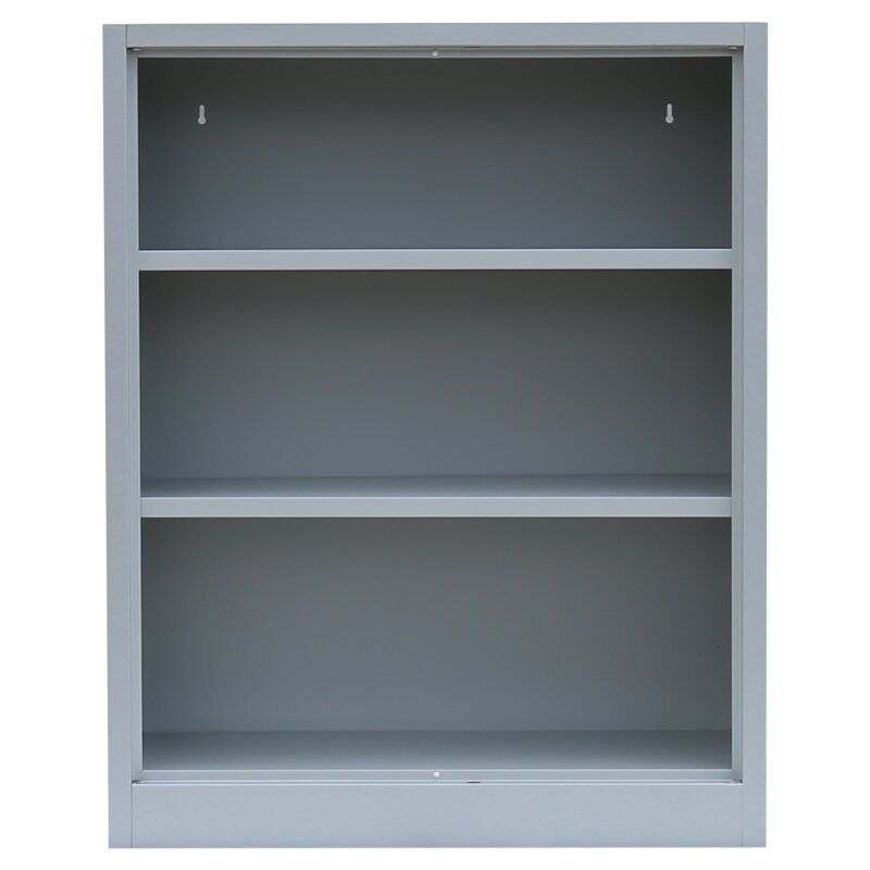 Aktenregal, Ordnerregal, Büroregal, 3 Fächer, Stahl, pulverbeschichtet, 1.200 x 800 x 383 mm (HxBxT), Farbe: lichtgrau