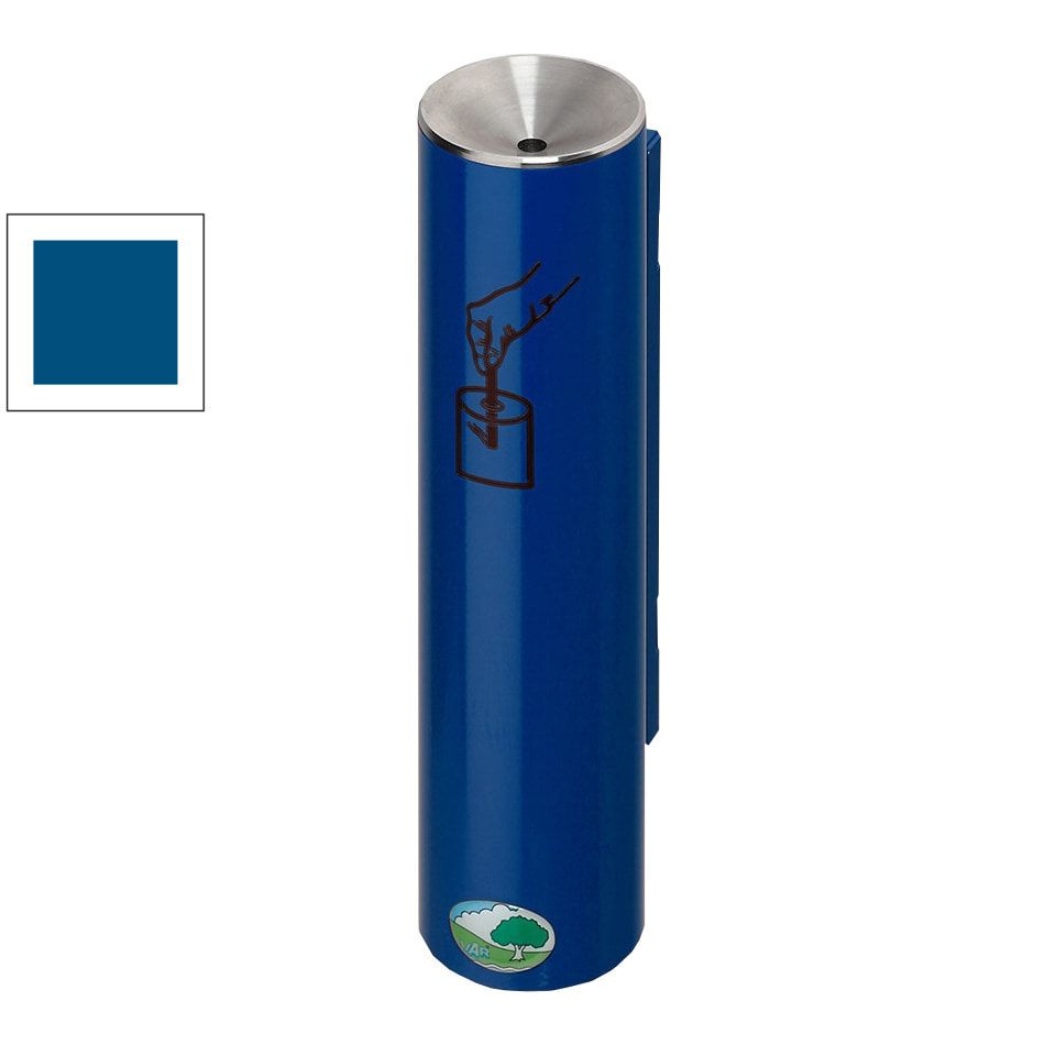 Sicherheitsascher zur Wand- oder Rohrbefestigung - Volumen 0,6 l - 300 x 70 x 100 mm (HxBxT) - Edelstahl