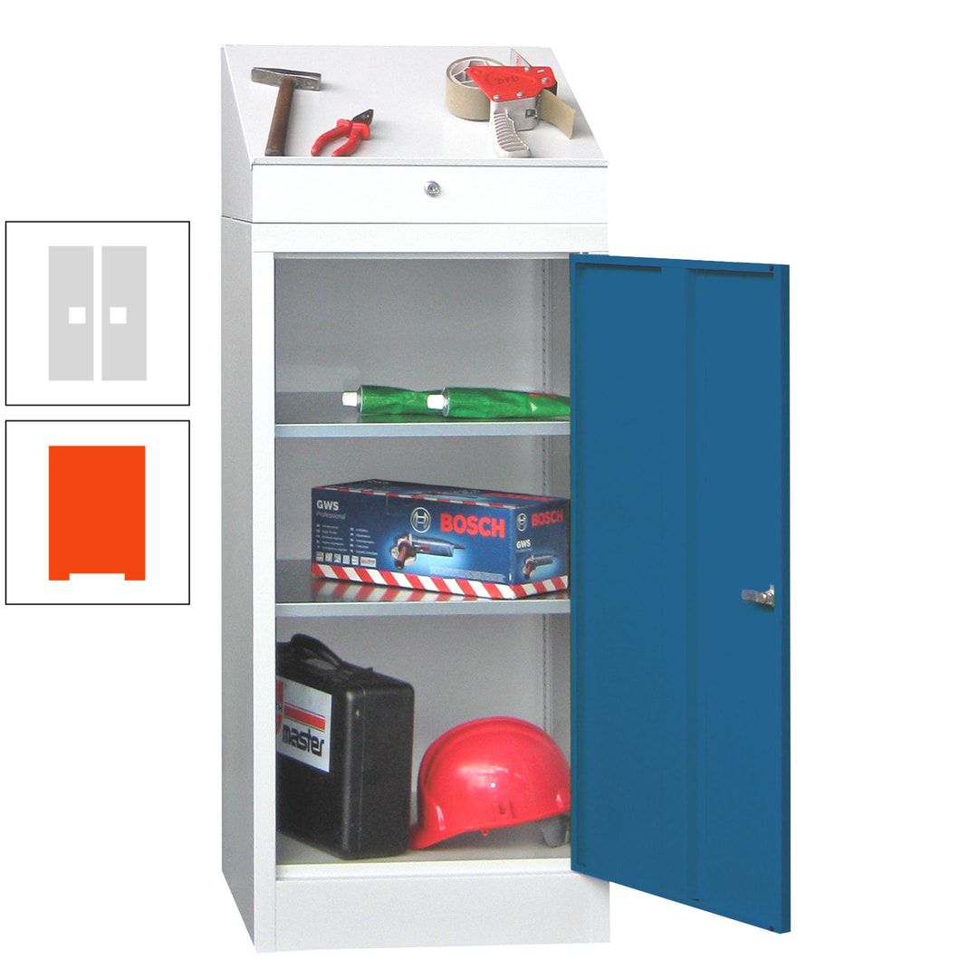 Stehpult mit Schrank - Vollblechtür - Zylinderschloss - 1.270x500x500 mm (HxBxT) - anthrazitgrau