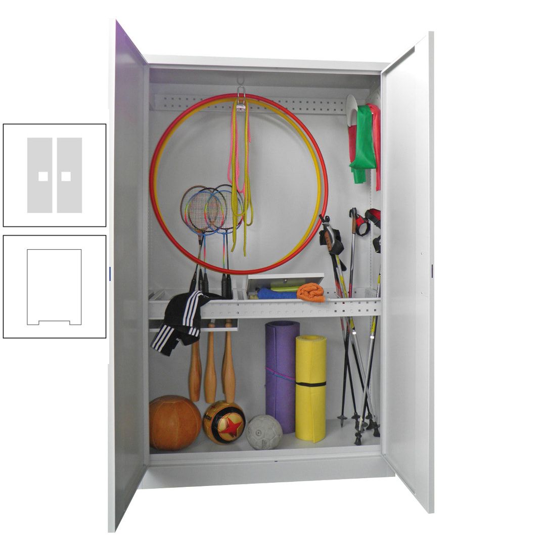 Sportschrank - Vollblechtüren - Variante 1 - 1.950x1.200x500 mm (HxBxT) - anthrazitgrau