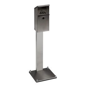 Standaschenbecher mit Schutzdach, 4 l Volumen, Standascher, 1.100 x 310 x 310 mm (HxBxT), Ascher, Turmaschenbecher, Farbe wählbar