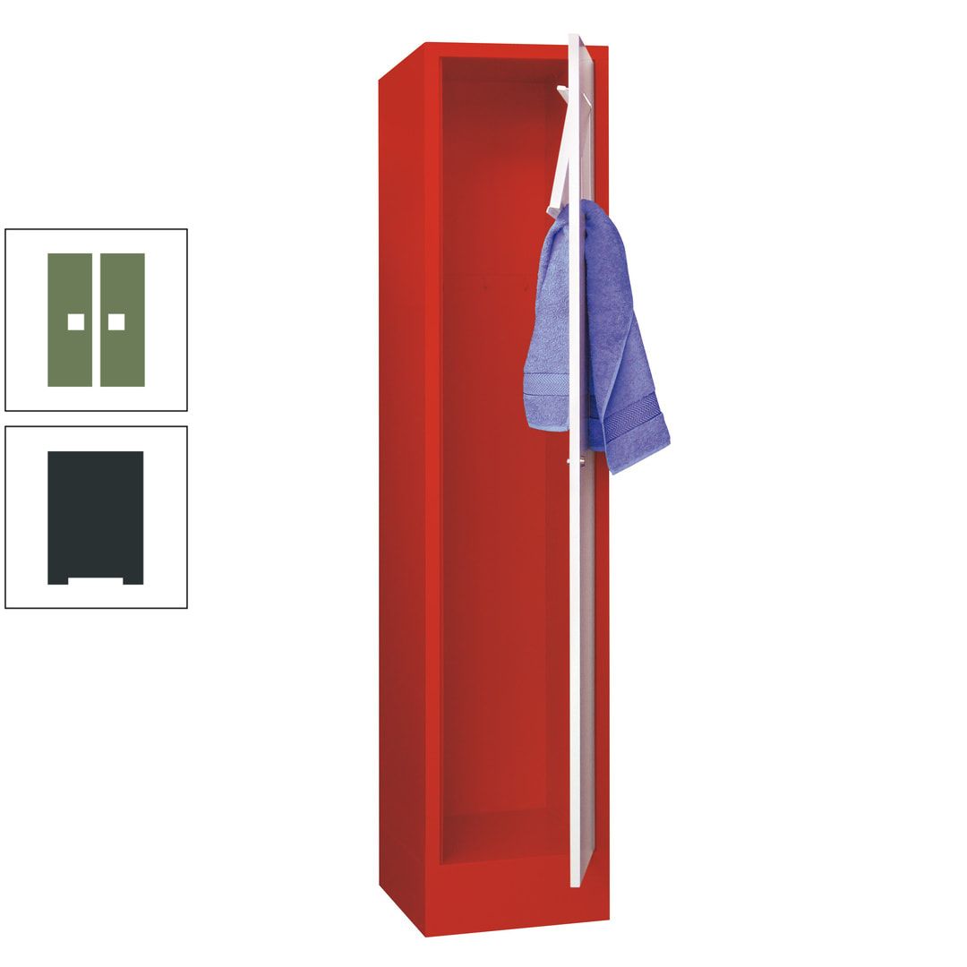 Wäschesammelschrank - 1.850 x 400 x 500 mm (HxBxT) - Sockel - Drehriegel - anthrazitgrau