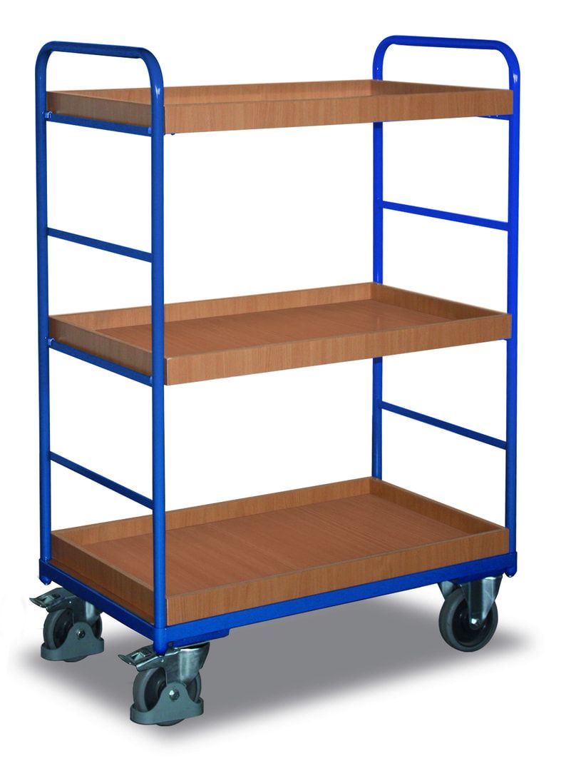 Etagenwagen mit 3 Kästen - Traglast 250 kg - 1.530 x 500 x 910 mm (HxBxT)