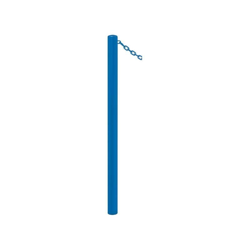 Pfosten mit Bogenkopf und 1 Öse - Durchmesser 60 mm - Höhe 1.000 mm - Farbe enzianblau