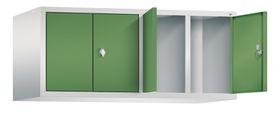 Aufsatzschrank für Spinde und Schließfachschränke, Doppeltüren, 4 Abteile, 500 x 1.190 x 500 mm (HxBxT)