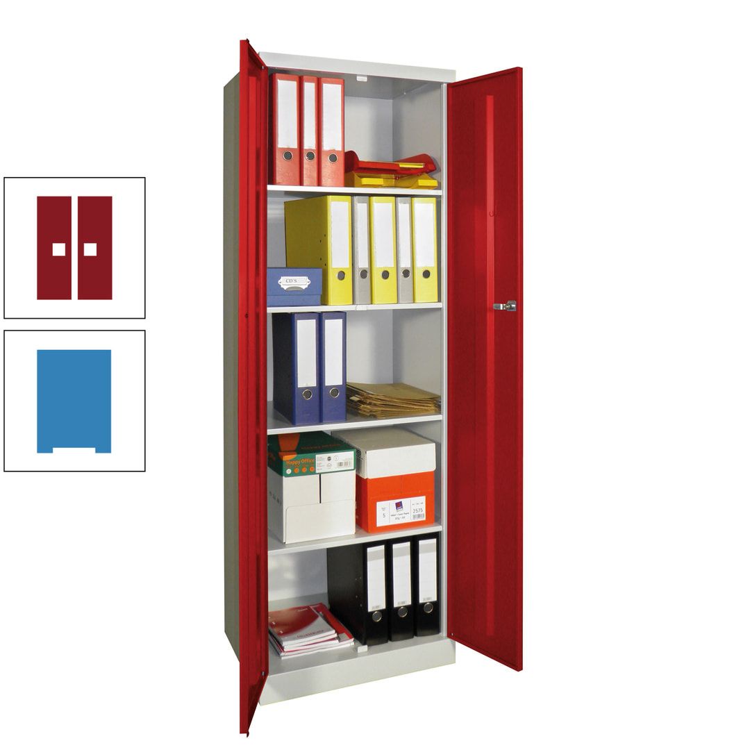 Aktenschrank - Sockel - 4 Böden - 1.800x600x500 mm (HxBxT) - Zylinderschloss - anthrazitgrau