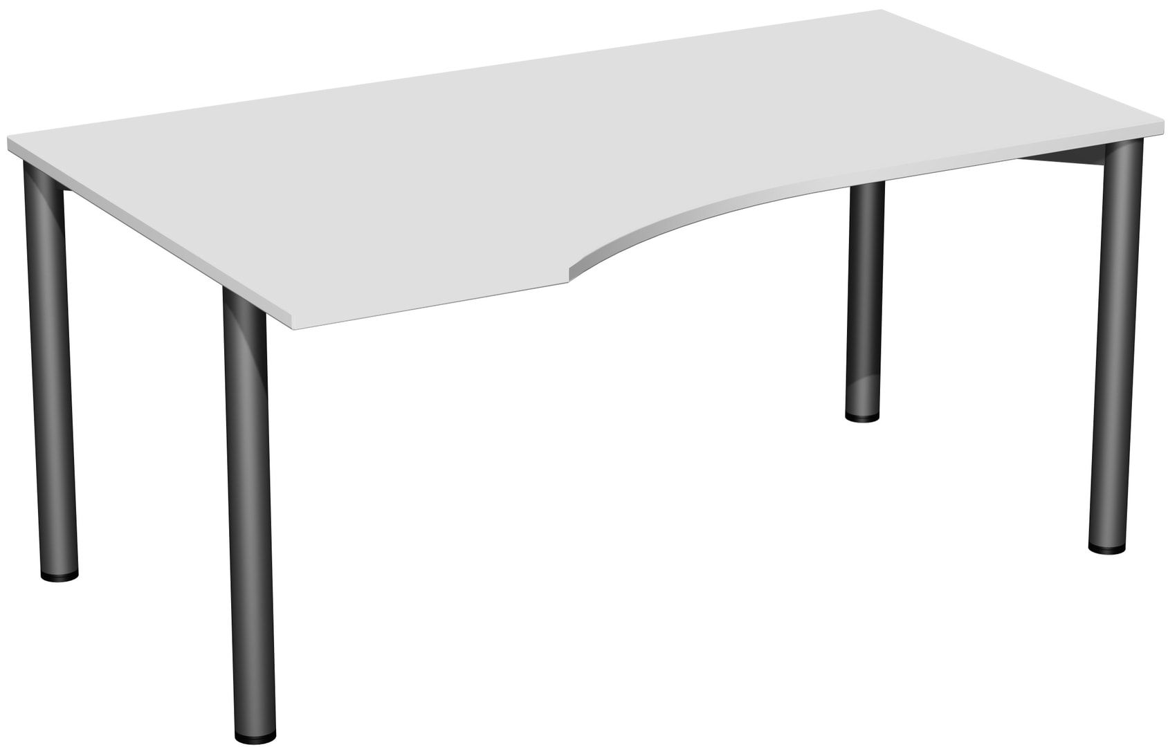 Eckschreibtisch - Ecke links - 4-Fuß Flex - 720 x 1.600 x 1.000 mm (HxBxT) - Gestell anthrazit - Ahorn
