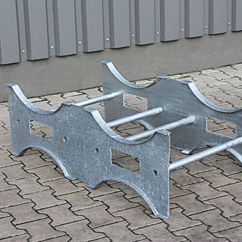 Fasspalette für Stapler, Stahl, verstärkte Auflagenkanten, Einfahrtaschen, stapelbar, 2 x 200 l, 400 x 1.200 x 680 mm(HxBxT), Farbe anthrazitgrau