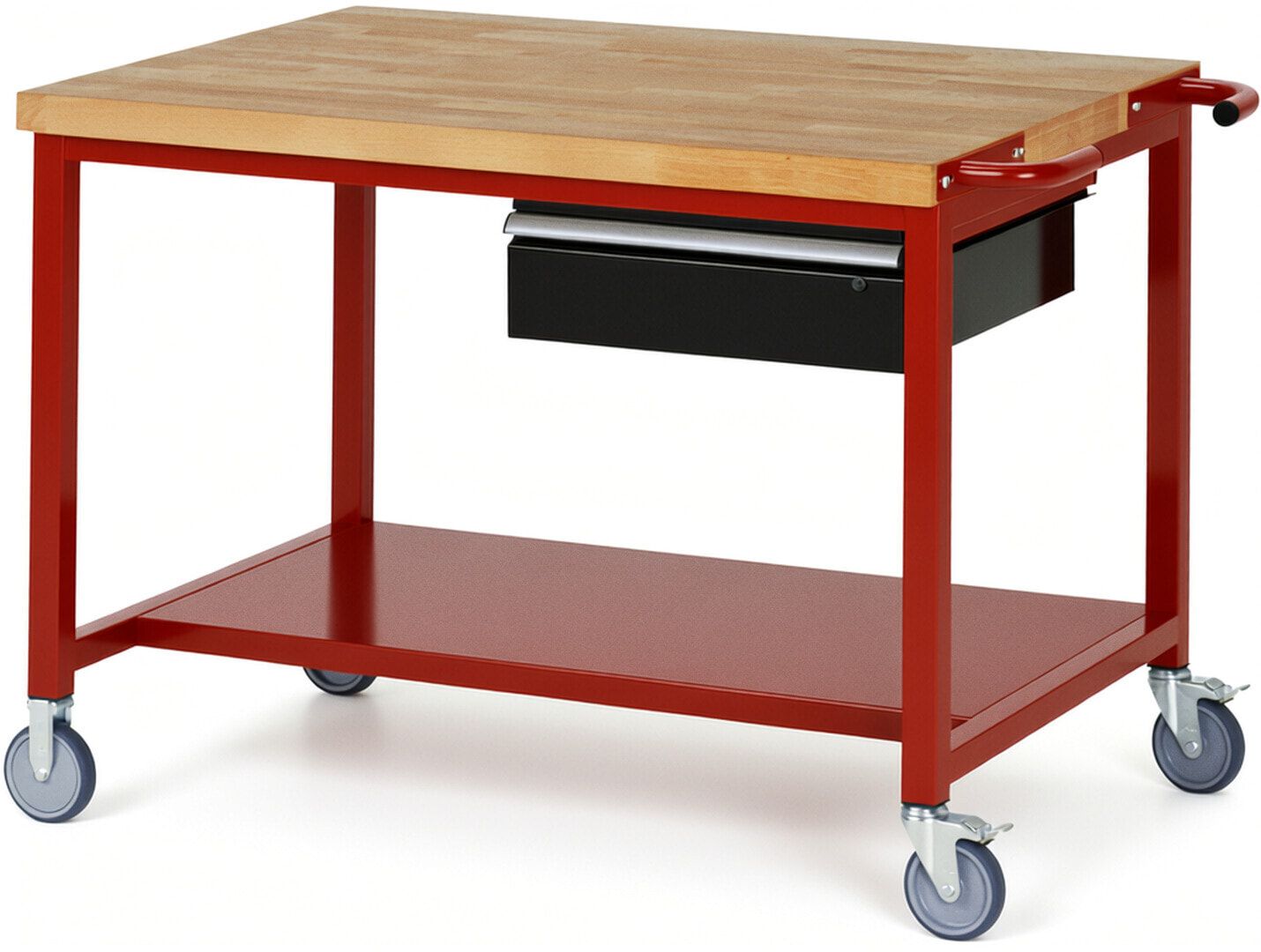 Mobile Werkbank mit Ablageboden - 1 Schublade - 150:1 - höhenverstellbar 880-1.080 mm - 1.250 x 900 mm (BxT) - 450 kg - Anthrazitgrau