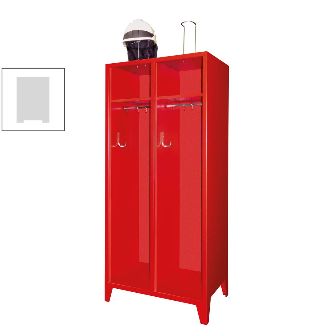 Feuerwehrschrank - 3 Abteile - offenes Ablagefach - 2.100 x 1.230 x 500 mm (HxBxT) - anthrazitgrau