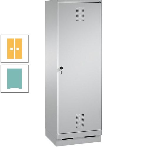 Doppel-Spind, Garderobenschrank, 1 Tür für 2 Abteile a 300 mm, Korpus anthrazitgrau, Türen anthrazitgrau, 1.800 x 600 x 500 mm (HxBxT)