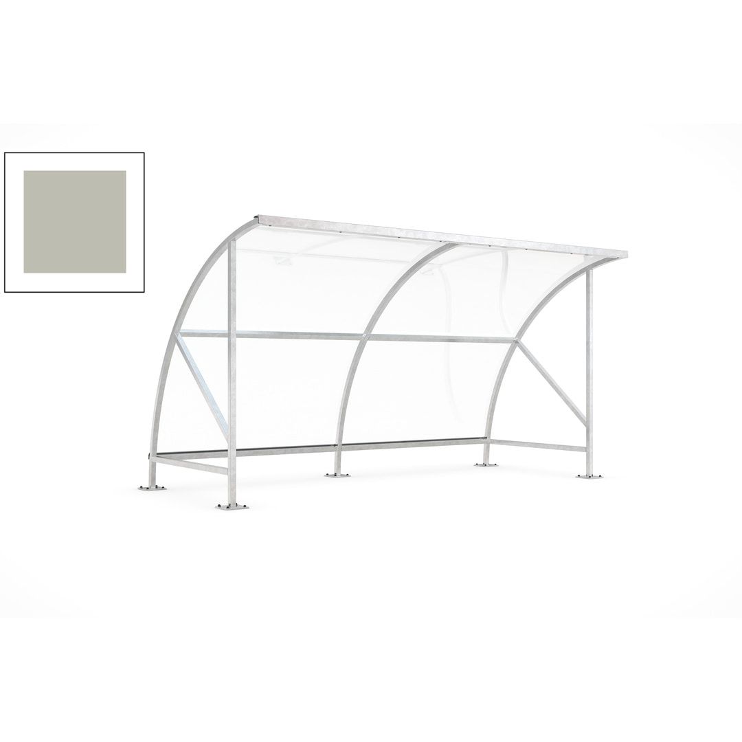 Fahrradunterstand - Fahrradgarage mit Bogendach - Stahl und Kunststoff - 2.290 x 4.130 x 2.100 mm (HxBxT) - Farbe Achatgrau