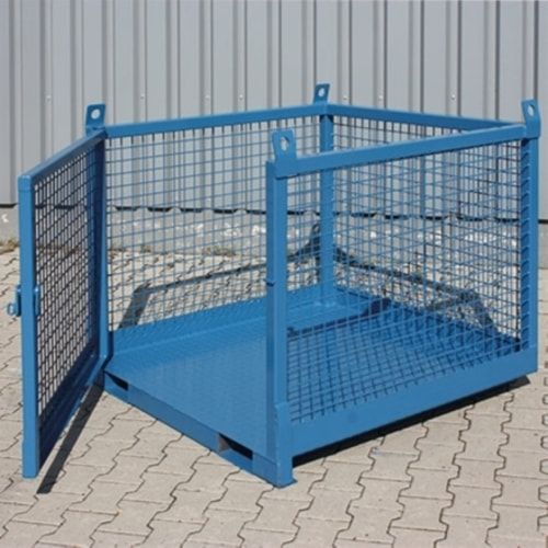 Eichinger Transportbox, Stapler u. Kran, Traglast 1.500 kg, Tür, geeignet für Europaletten, 1.100 x 1.260 x 1.280 mm (HxBxT), Farbe anthrazitgrau