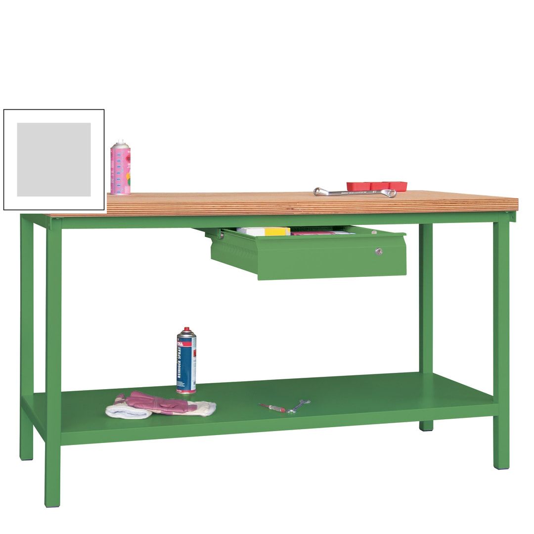 Werkbank mit Ablageboden - 1 Schublade - 900 x 1.500 x 700 mm (HxBxT) - Traglast 1.050 kg - anthrazitgrau